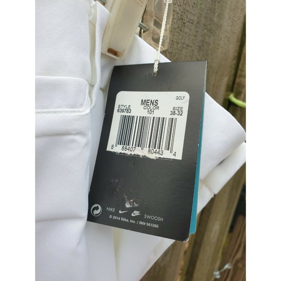 Nike Golf Dri-Fit Pants 38 x 32 Slim Fit White Tour Performance 639783 - Picture 4 of 6